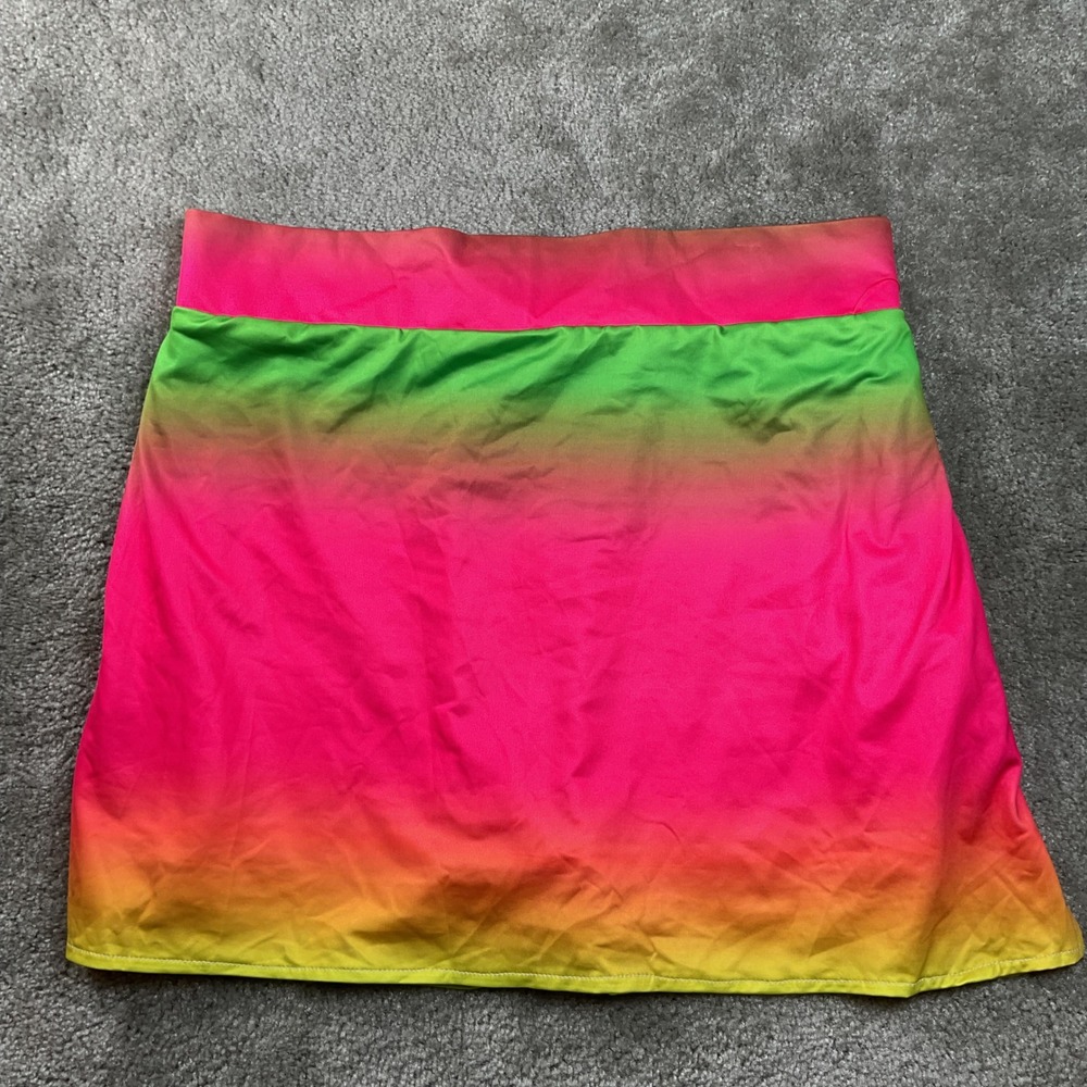 NEW Golf Gentry Skort Womens Large‎ Pink Green Ombre Athletic Tennis Skir